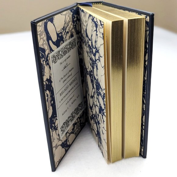 Classic Medical Text Religio Medici Leather Binding 22k Gold Accents Limited Ed - Picture 10 of 15